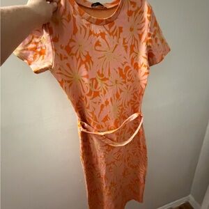 Zara Vibrant Orange and Pink Dress